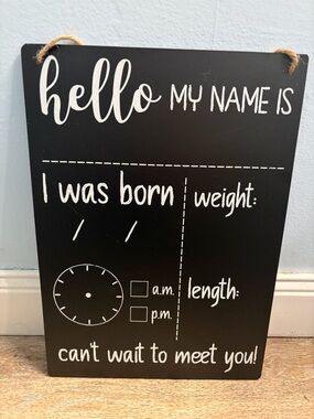 Baby Birth Announcement Chalkboard Sign NEW